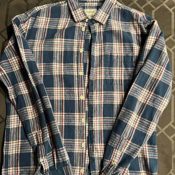 FRANK & OAK PLAID FLANNEL SHIRT SIZE S - Picture 1 of 2